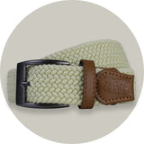 Cream Tan Stretch Belt